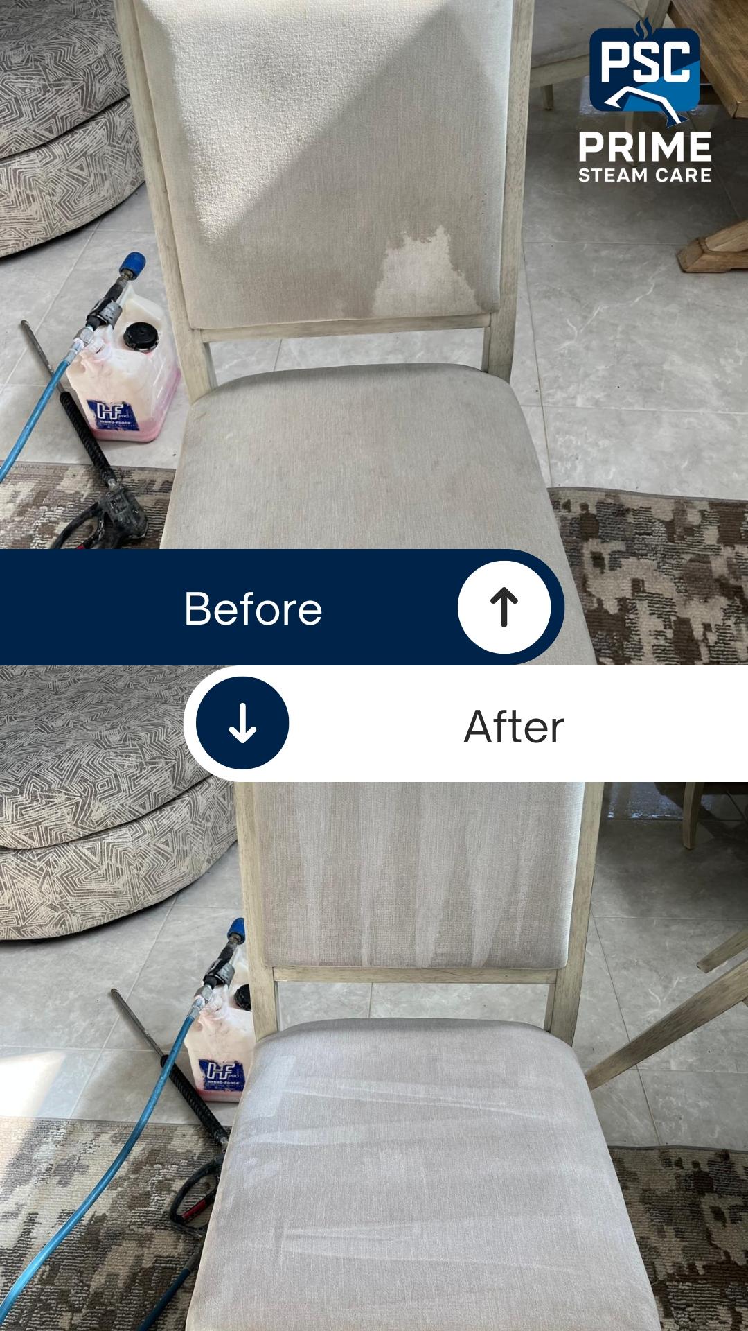 Upholstery before and after